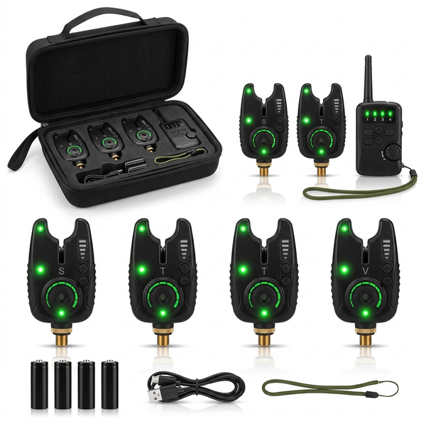 Electronic Fish Bite Alarm Kit — LED, Wireless Receiver