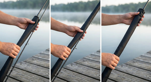 1PC High Elastic Fishing Rod Bag Fishing Rod Cover Telescopic Fish Pole Multicolor Protection Rope Bags Fishing Rods Sleeve Tool — view 2