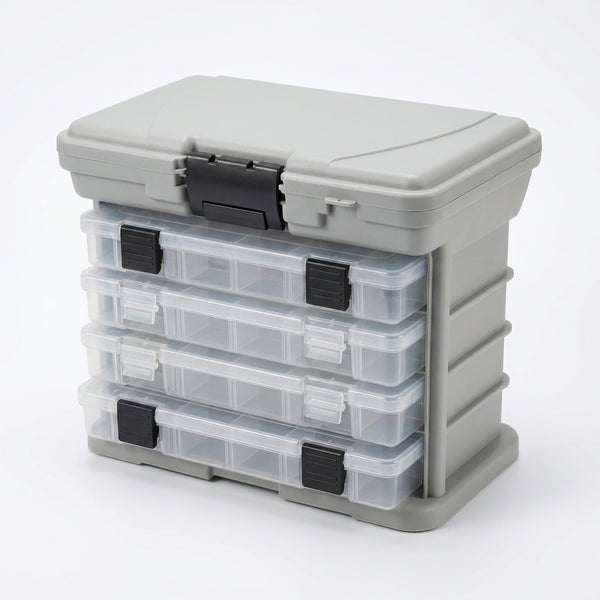 Multifunction Fashing Tackle Box Lure Accessory Storage Hand Box Angling Tool Case Portable Arts Crafts Organizer Case — Dark Grey