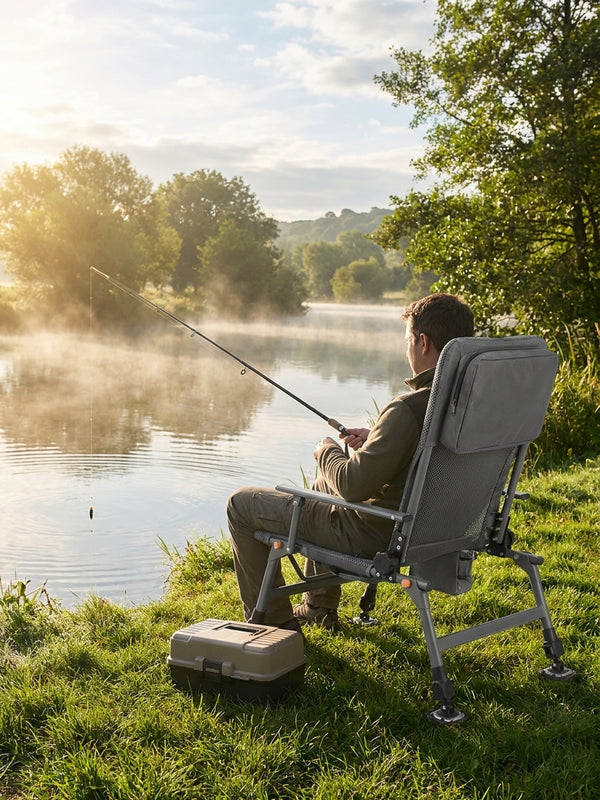 Portable Folding Fishing Chair Heavy Duty Adjustable Padded — lifestyle bank