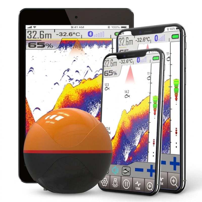 Erchang F68 Wireless Fish Finder Depth Echo Sounder Dual Frequency Sonar Alarm Transducer Fishfinder IOS&Android With GPS — hero