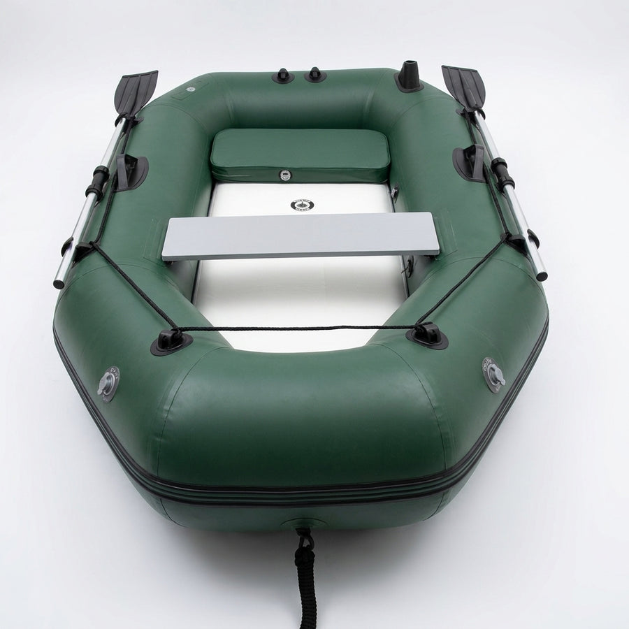 Solar Marine 2 Person PVC Fishing Boat 2M Inflatable Kayak Wear-resistant Canoe Waterplay Craft with Free Accessories — Armygreen