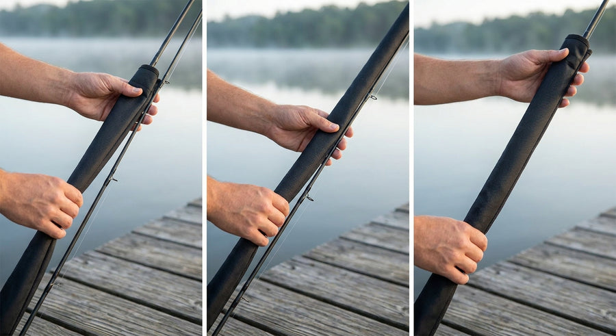 1PC High Elastic Fishing Rod Bag Fishing Rod Cover Telescopic Fish Pole Multicolor Protection Rope Bags Fishing Rods Sleeve Tool — view 2