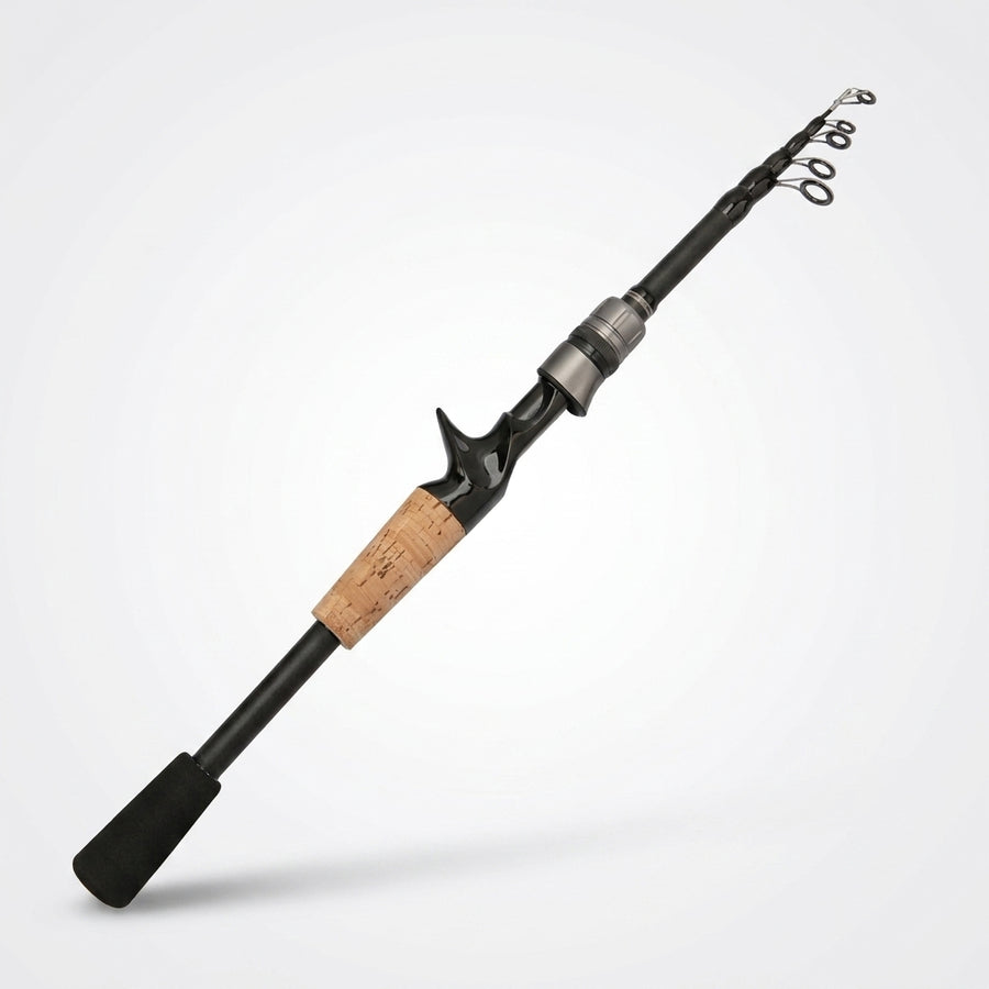 Telescopic Lure Rod 1.5M 1.8M 2.1M 2.4M Carbon Spinning Rod Baitcasting Fishing Pole 8g-25g Wooden Handle Casting Fishing Tackle — Spinning Rod