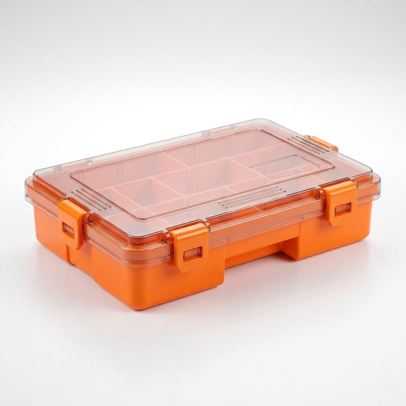 SAMOLLA Fishing Tackle Waterproof Box Lure Storage Lure Hook Boxes Baits Container Storage Case Fishing Accessories — orange small