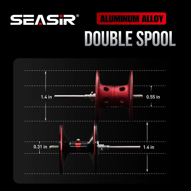 Dual-Spool Baitcasting Reel — 8.0:1, 12 kg Drag