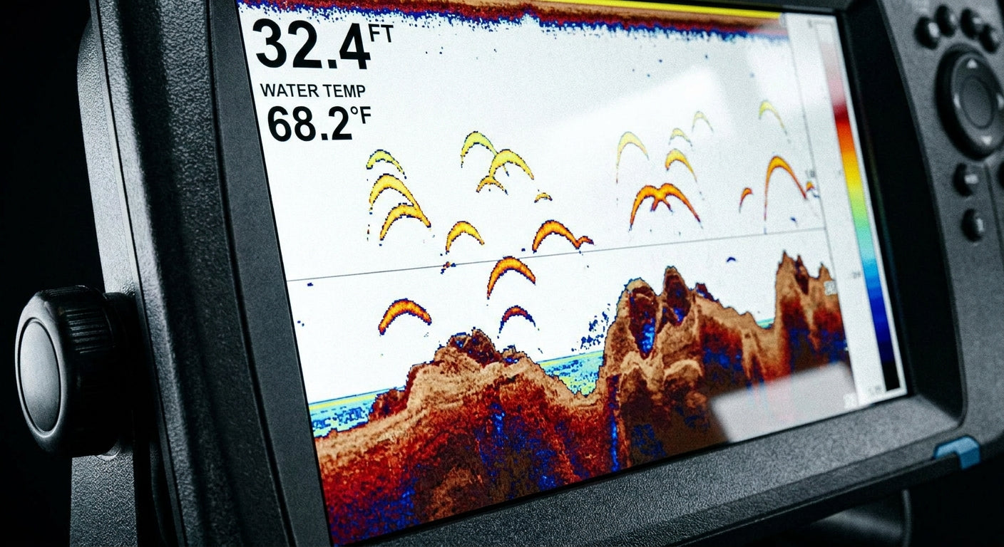 LUCKY FF918 Bait Boat Fish Finder 3.5" LCD perating range 300m Depth Range 100M Wireless — view 3