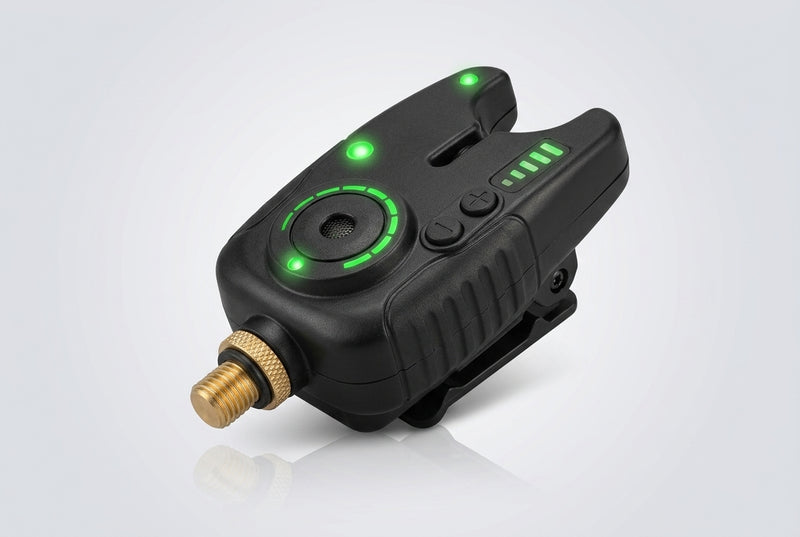 Bite Alarm Kit — 3/4 angle showing rod clip