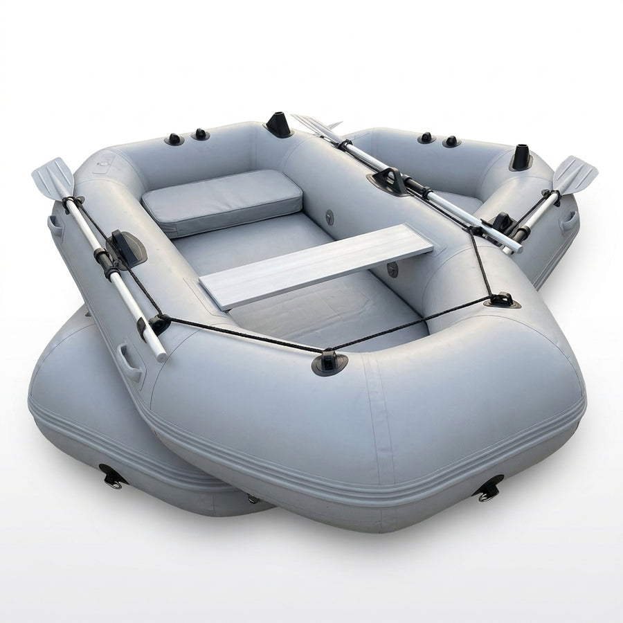 Solar Marine 2 Person PVC Fishing Boat 2M Inflatable Kayak Wear-resistant Canoe Waterplay Craft with Free Accessories — Grey