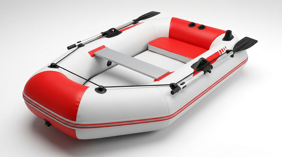 Solar Marine 2 Person PVC Fishing Boat 2M Inflatable Kayak Wear-resistant Canoe Waterplay Craft with Free Accessories — Blackred