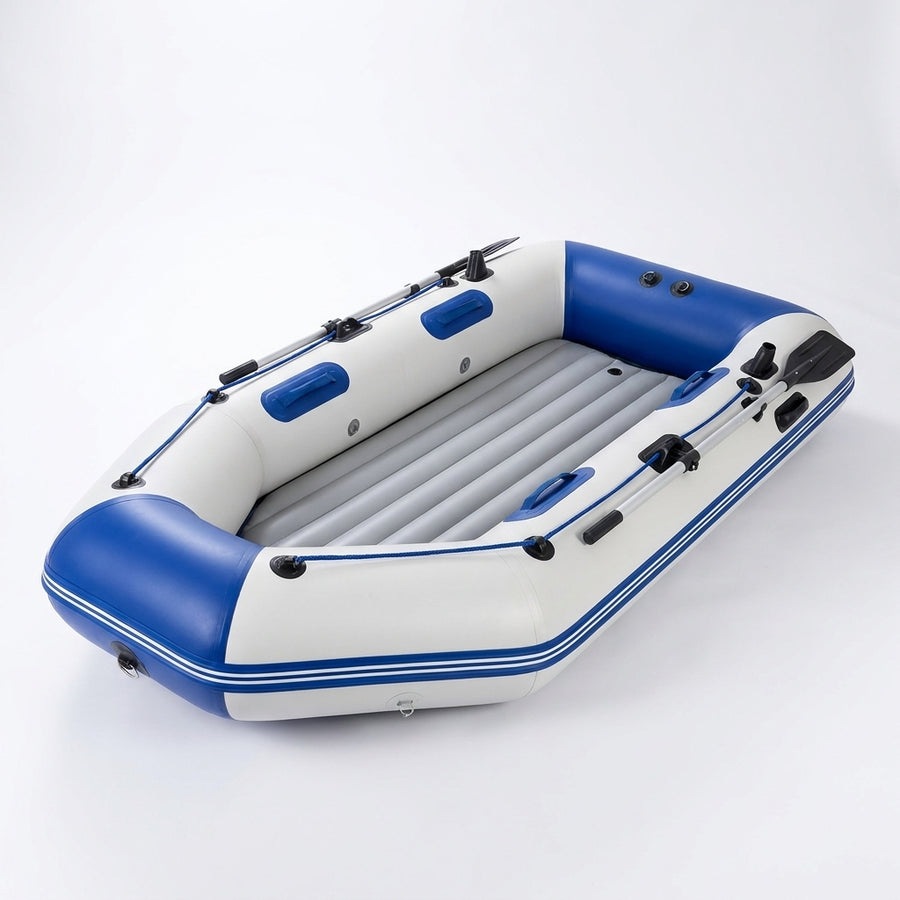 PVC Inflatable Boat 3 Layer Inflatable Fishing Boats Laminated Wear-Resistant Kayak Boats for 2-6 Person Kayak Rowing Canoe — 260cm air deck