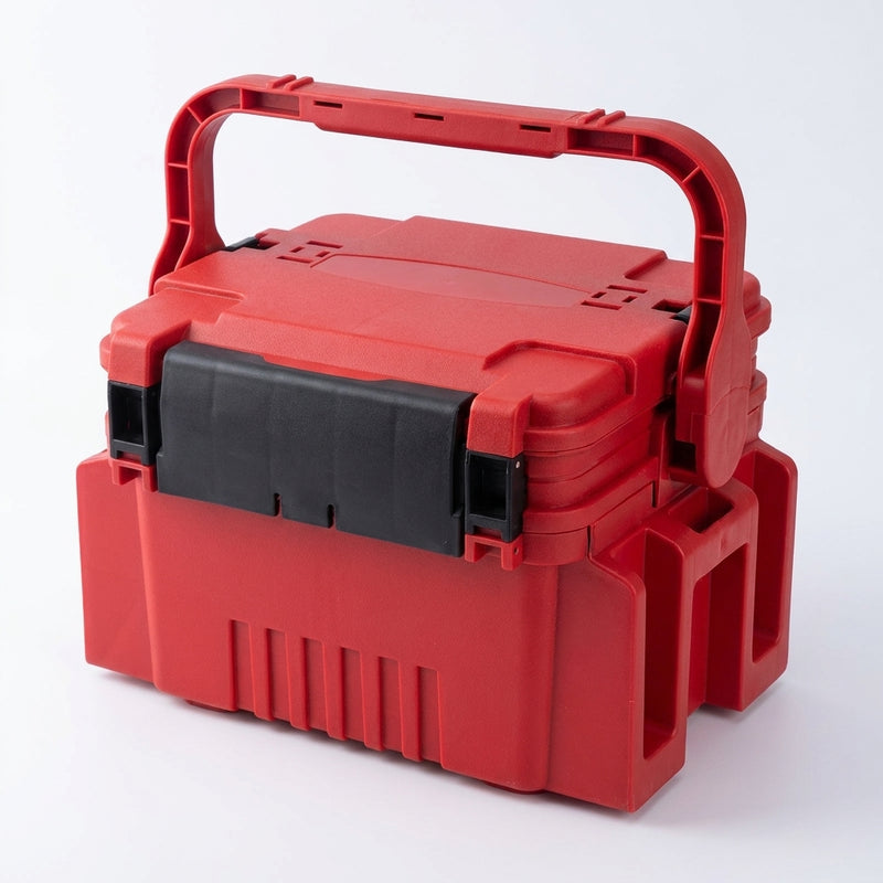 Large Fishing Box Organizer Multi-function Lure Live Fish Bucket Thickening Storage Box Fishing Accessories Tackle Box Pesca — red S 1pc box
