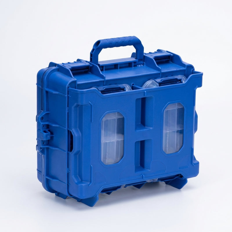 SAMOLLA Fishing Tackle Box Large Capacity Portable Multi-functional Waterproof Bait Accessories Outdoor Camping Storage Box — Blue