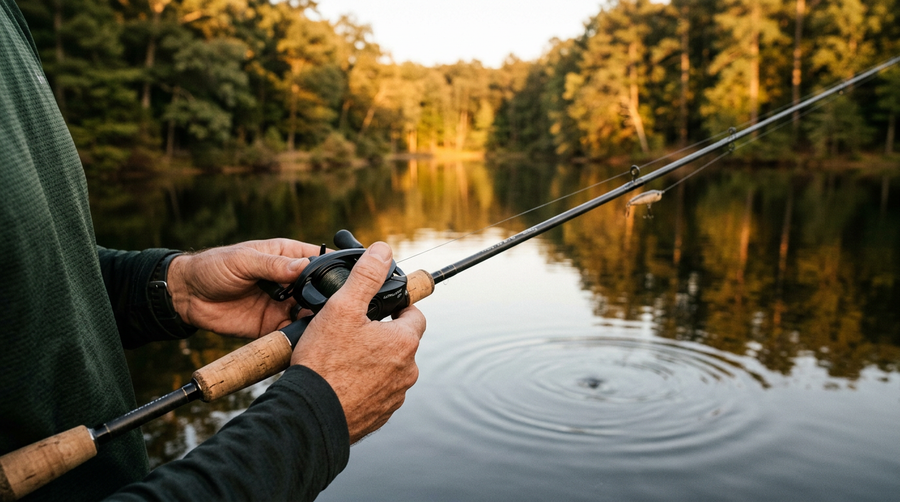 Baitcasting reel bass lake