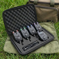 Hirisi S9 Bite Alarm — protective storage case, organized and ready