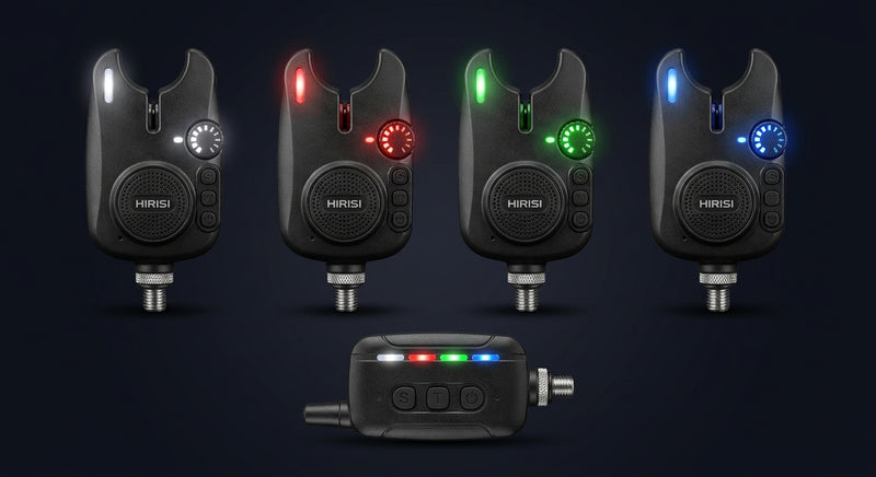 Hirisi S9 Carp Fishing Bite Alarm Set — studio packshot front view