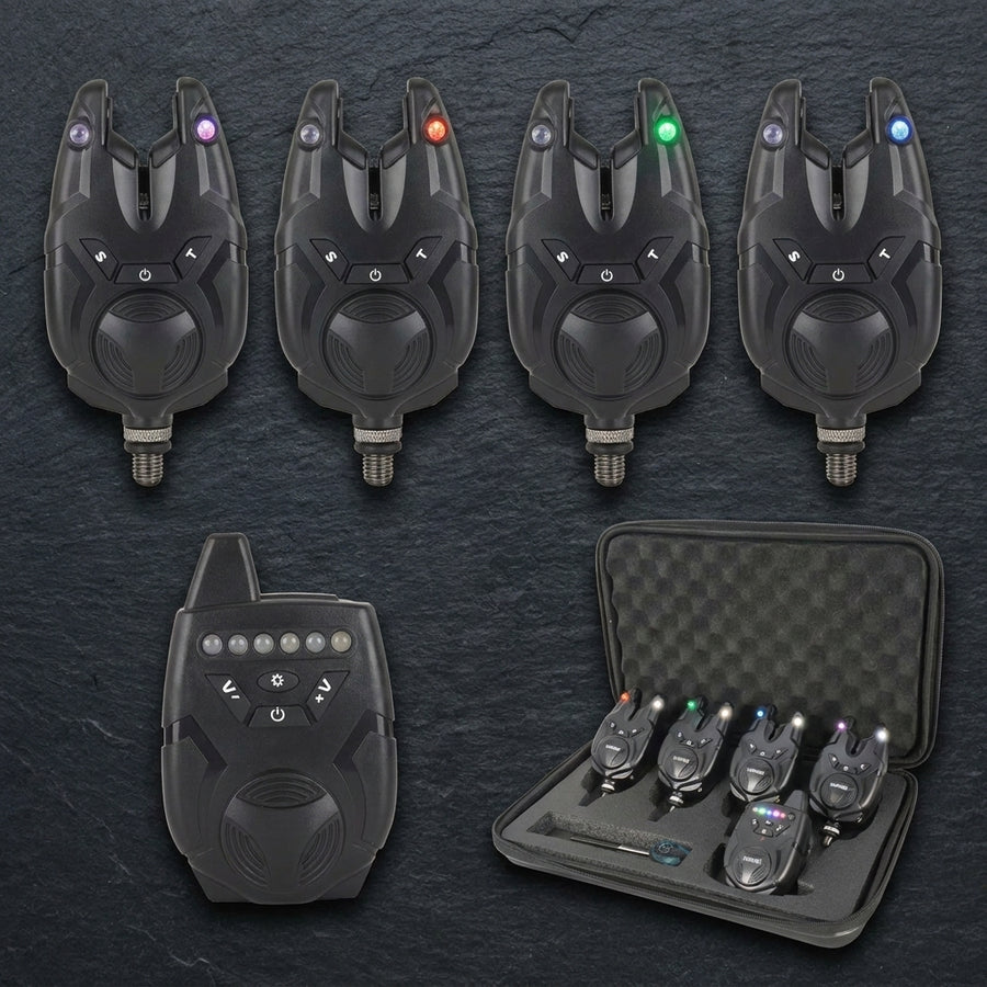 Hirisi S9 Bite Alarm — what's in the box, flat lay product contents