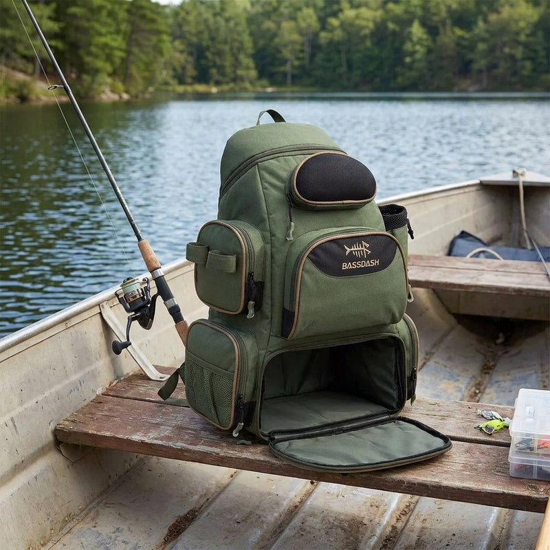 Bassdash Fishing Bag Tackle Backpack Lightweight Tactical Ta — lifestyle boat