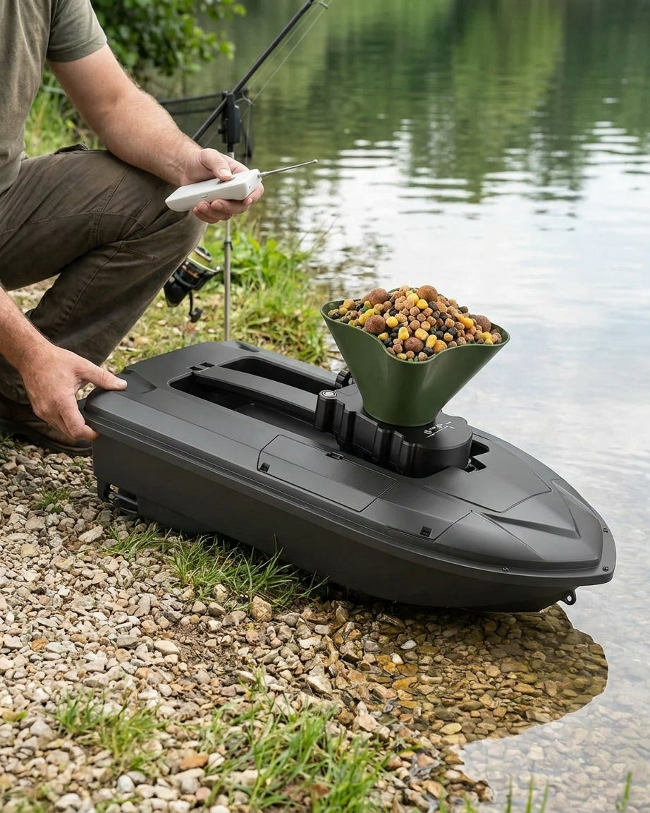 360° Rotating Bait Dispenser & Bait Spreader, Universal for  — lifestyle boat