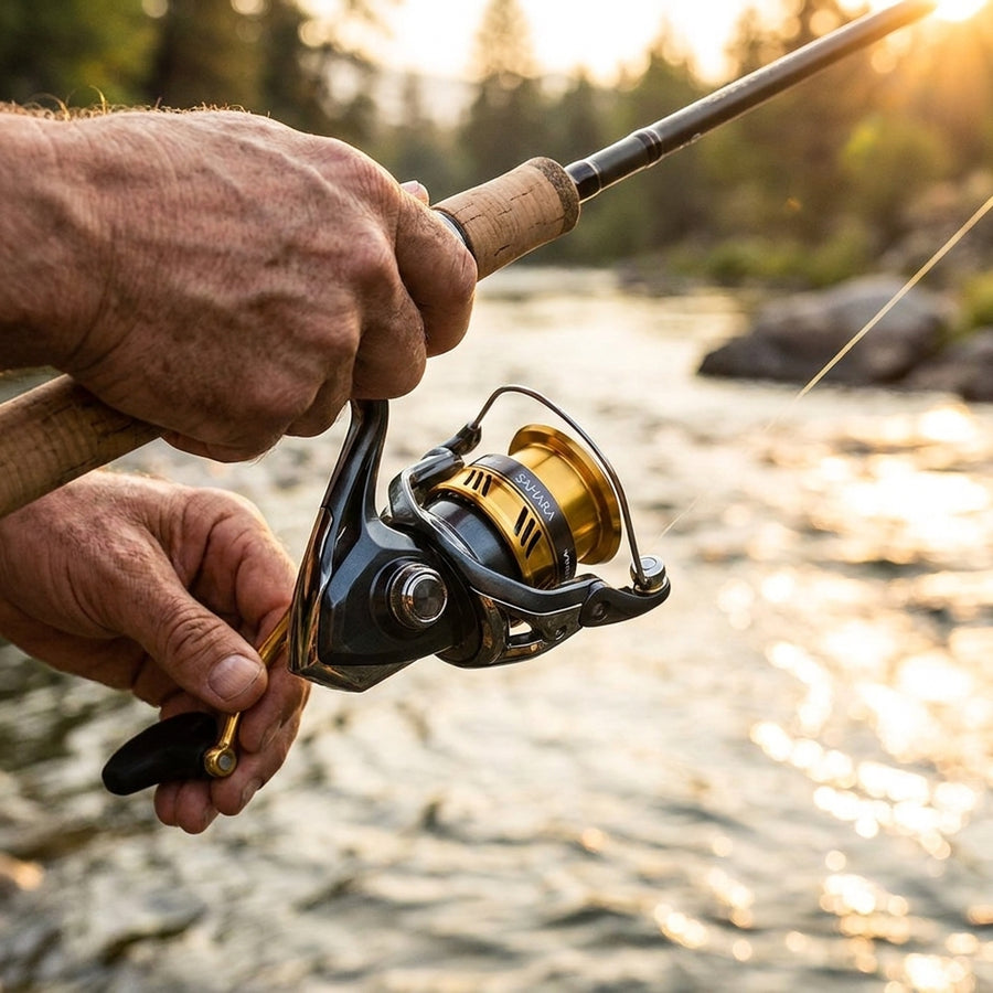 2022 SHIMANO Reel SAHARA Spinning Fishing Reel 5.0:1/6.2:1 R — lifestyle hold
