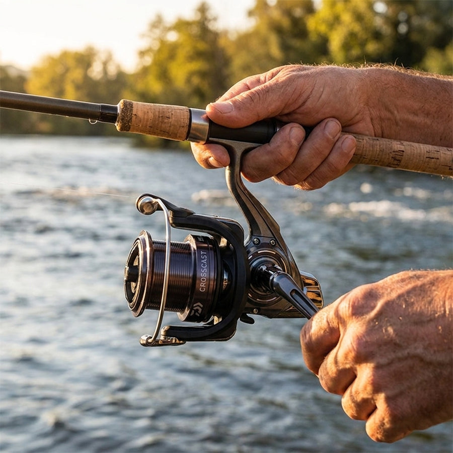 DAIWA CROSSCAST Fishing Reel Long Cast  Spinning Saltwater 4 — lifestyle hold