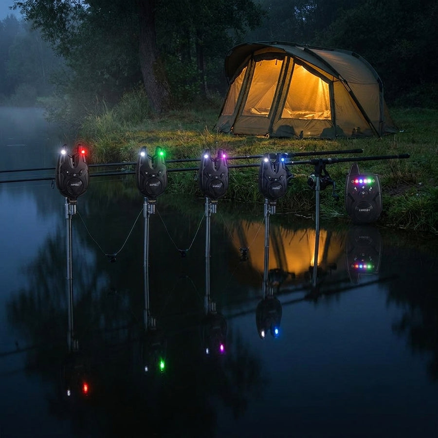 Hirisi Waterproof Carp Fishing Alarm Set Wireless Bite Alarm — lifestyle night