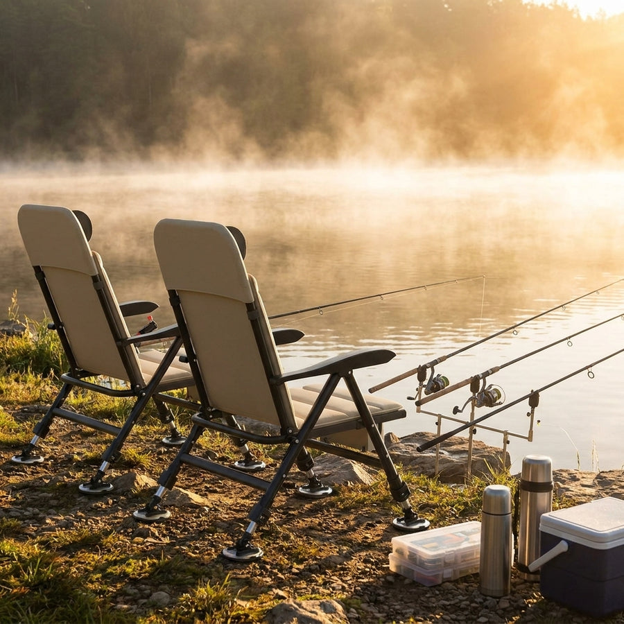 Foldable Portable Fishing Chair Multifunctional Thickened Ca — lifestyle setup