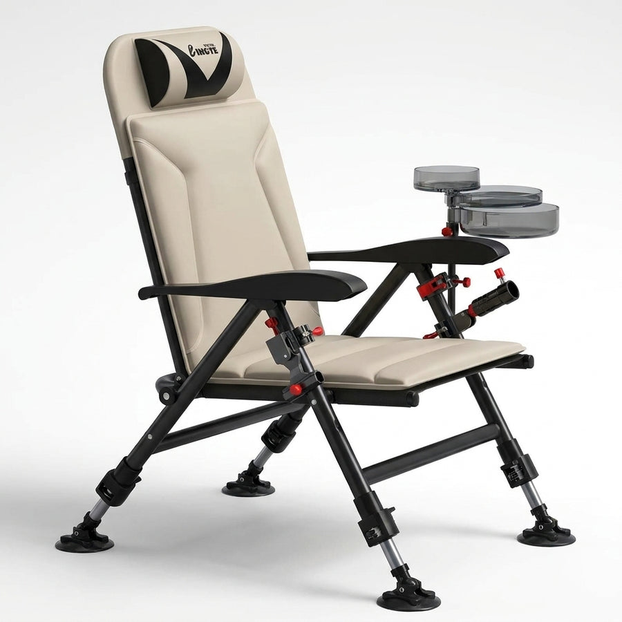 Foldable Portable Fishing Chair Multifunctional Thickened Ca — packshot angle