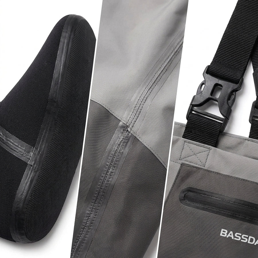 BASSDASH Fishing Wader Lightweight Stocking Foot FW08 Men’s  — packshot detail