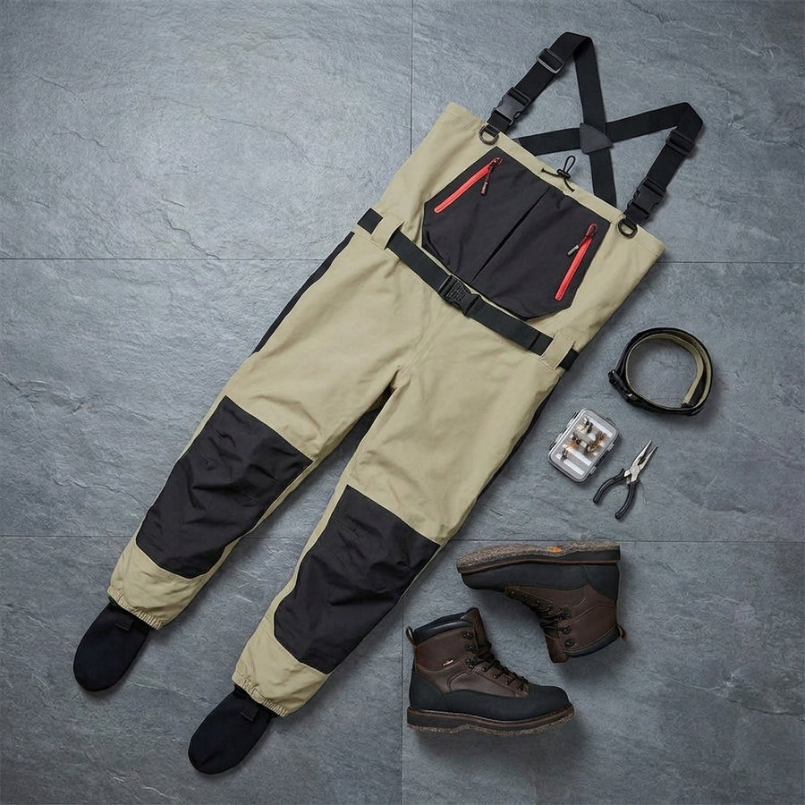 fly fishing Children to adults waders neoprene foot for men  — packshot flatlay