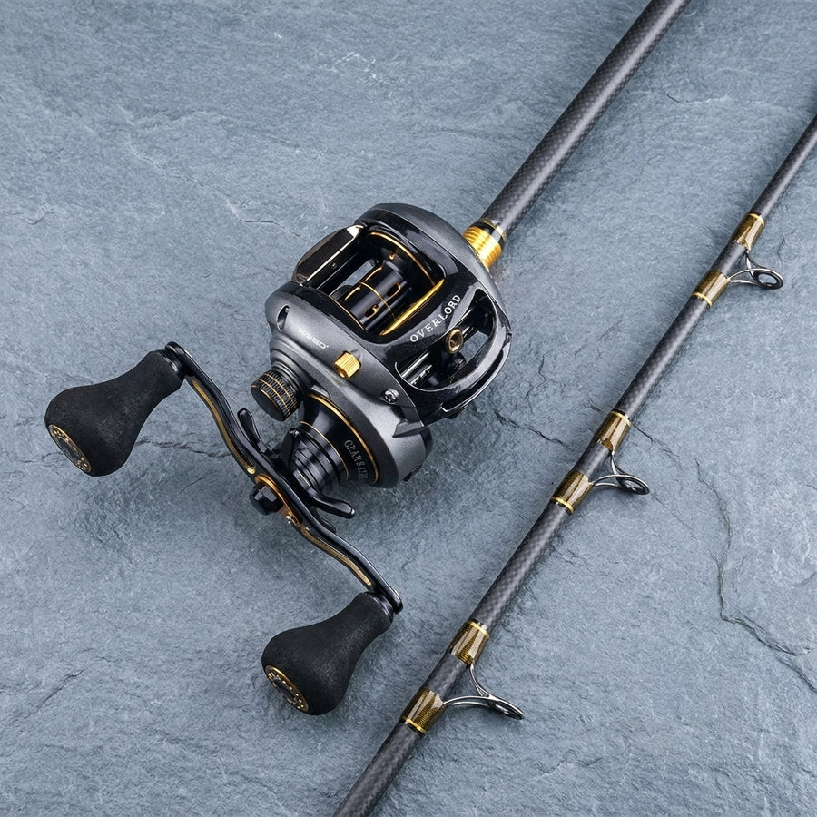 Haibo 2020 OVERLOAD Baitcasting Fishing Reel 8B+RB 5.4:1-7.1 — packshot flatlay