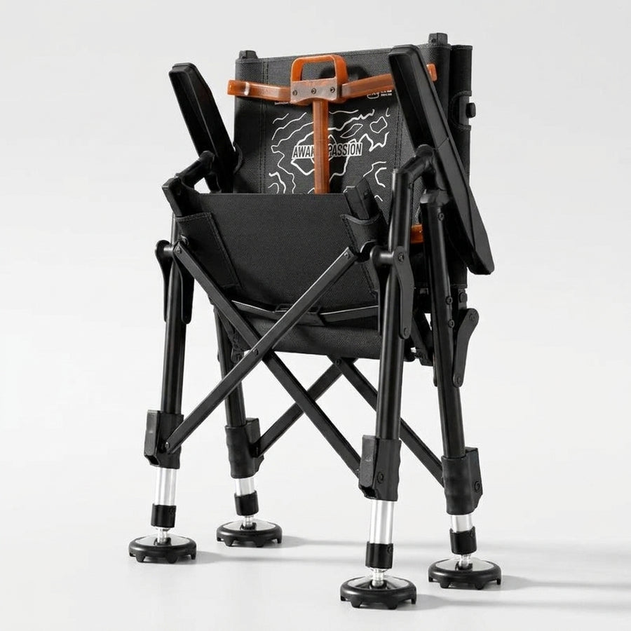 Folding Portable Ultra Light Outdoors Fishing Chairs Carbon  — packshot folded