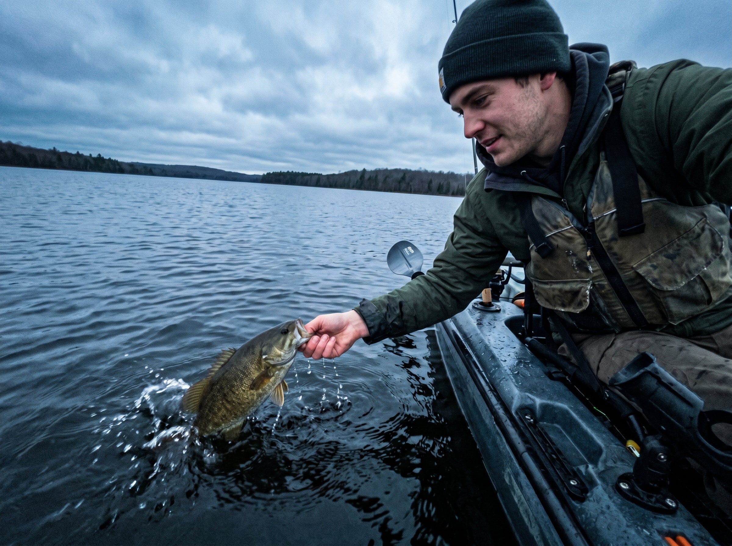 Releasing bass at golden hour
